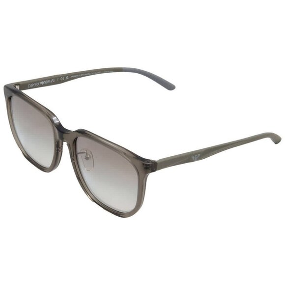 New Emporio Armani Grey Gradient Mirror Silver Square Men's Sunglasses EA4215D - Picture 3 of 5